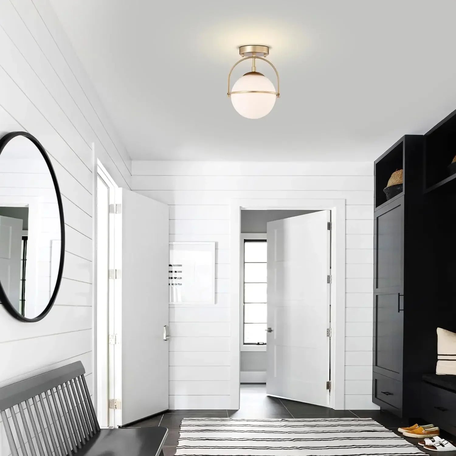 Afralia™ Glass Ball Suspension Ceiling Light for Living Room