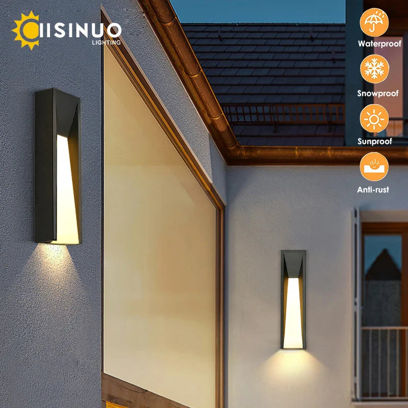 Afralia™ LED Black Outdoor Wall Lamp for Patio Entryway and Garden Lighting