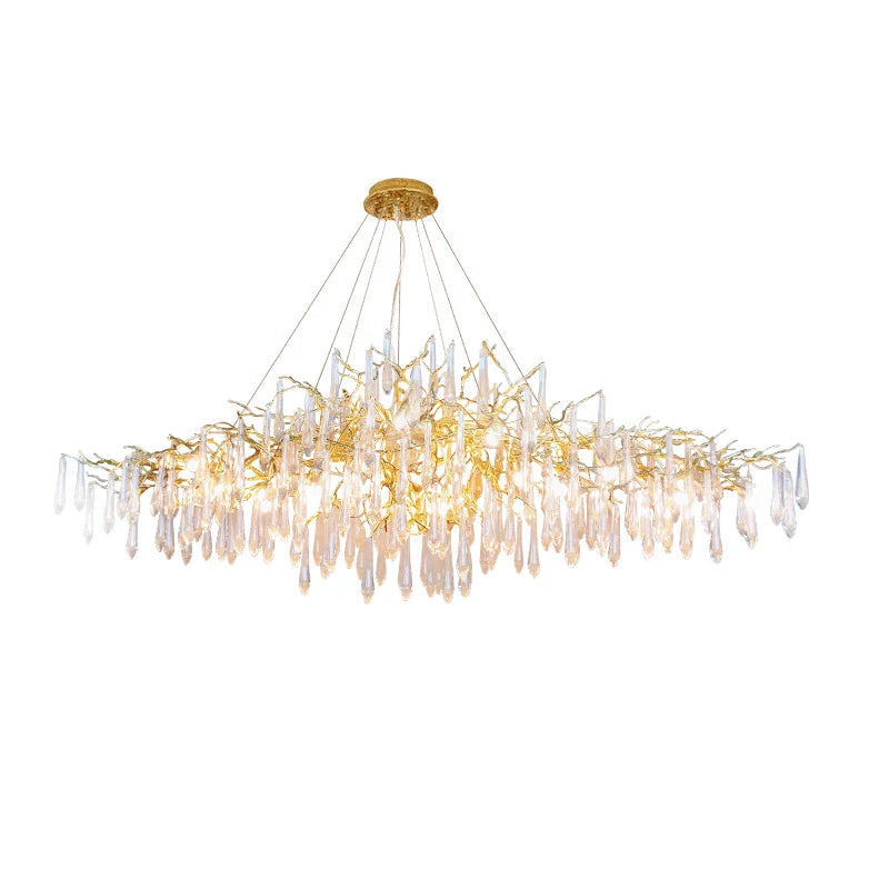 Afralia™ Crystal Chandelier - Modern Retro Pendant Lamp for Dining & Living Room