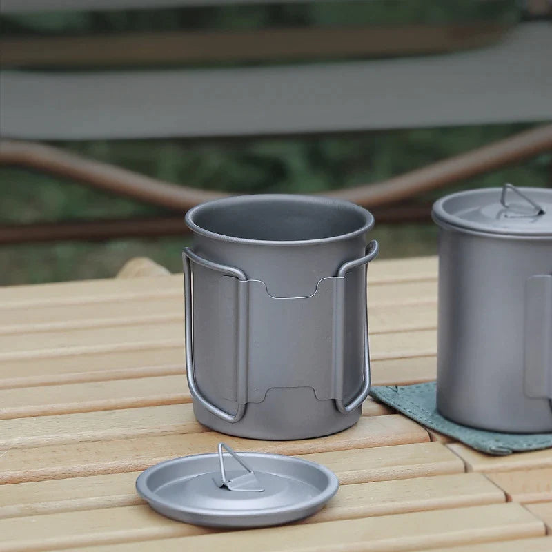 Afralia™ Titanium Cup: Original Breakfast & Camping Mug with Lid - Premium Quality Tea, Coffee, Beer Ware