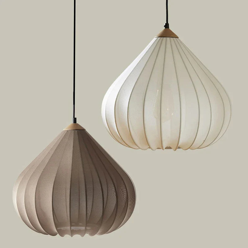Afralia™ Wabi Sabi Fabric Chandelier: Nordic Minimalist Design, LED Pendant Lamp for Dining Room