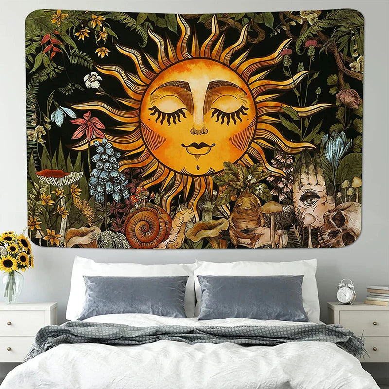 Afralia™ Vintage Floral Wall Tapestry - Mystical Hippie Dorm Decor