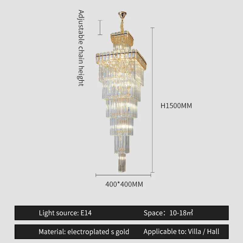 Afralia™ Nordic Duplex Villa Crystal Chandelier for Luxury Spaces