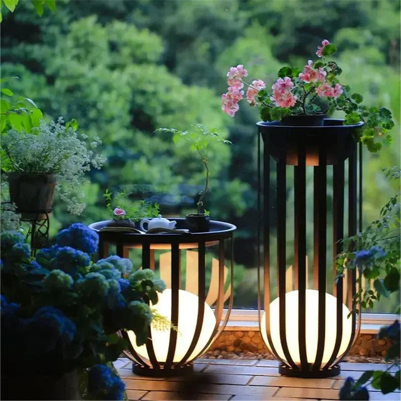 Afralia™ Solar Garden Floor Lights - Black Outdoor Lighting for Patio Courtyard Yard