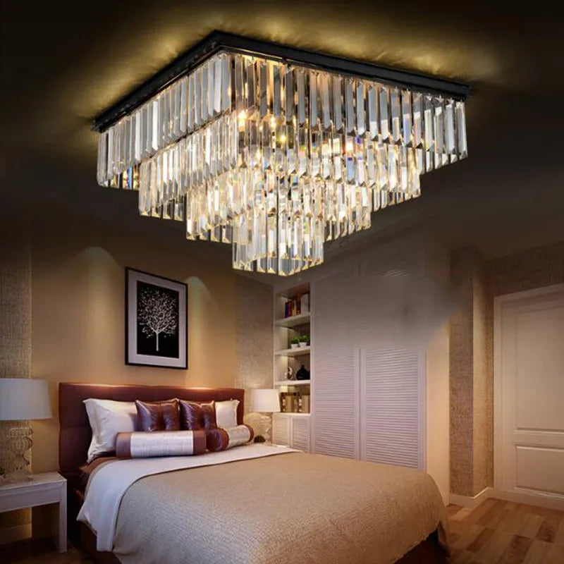 Afralia™ Crystal Ceiling Light: Modern Vintage Flush Mount for Home and Hotel Décor