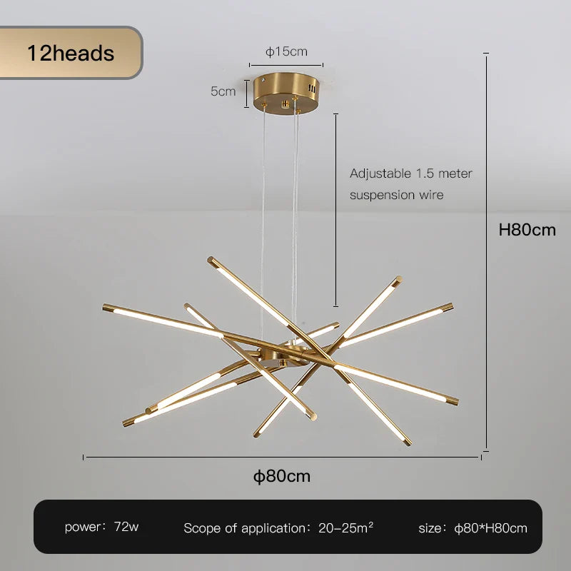 Afralia™ Nordic Geometry LED Chandelier with Remote Control for Living Room and Dining Table