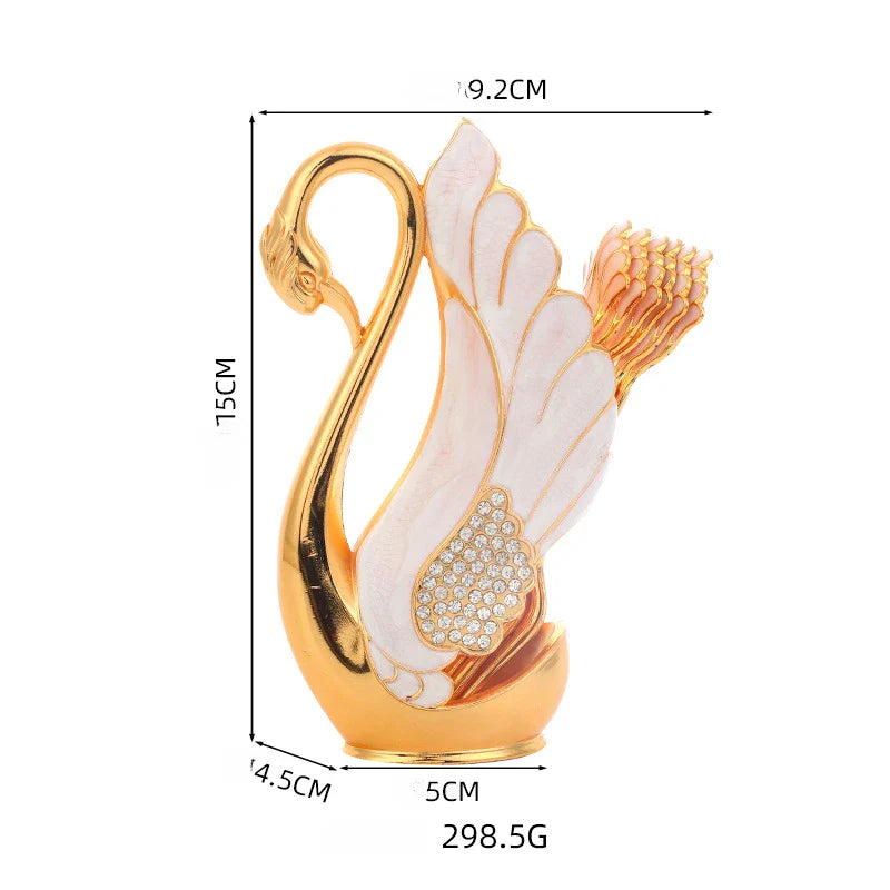 Afralia™ Swan Base Dinnerware Set with 6 Spoons or Forks