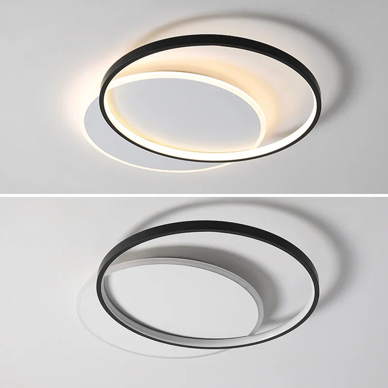 Afralia™ Minimalist LED Ceiling Lamp Ring Chandelier for Bedroom Living Room Study Loft