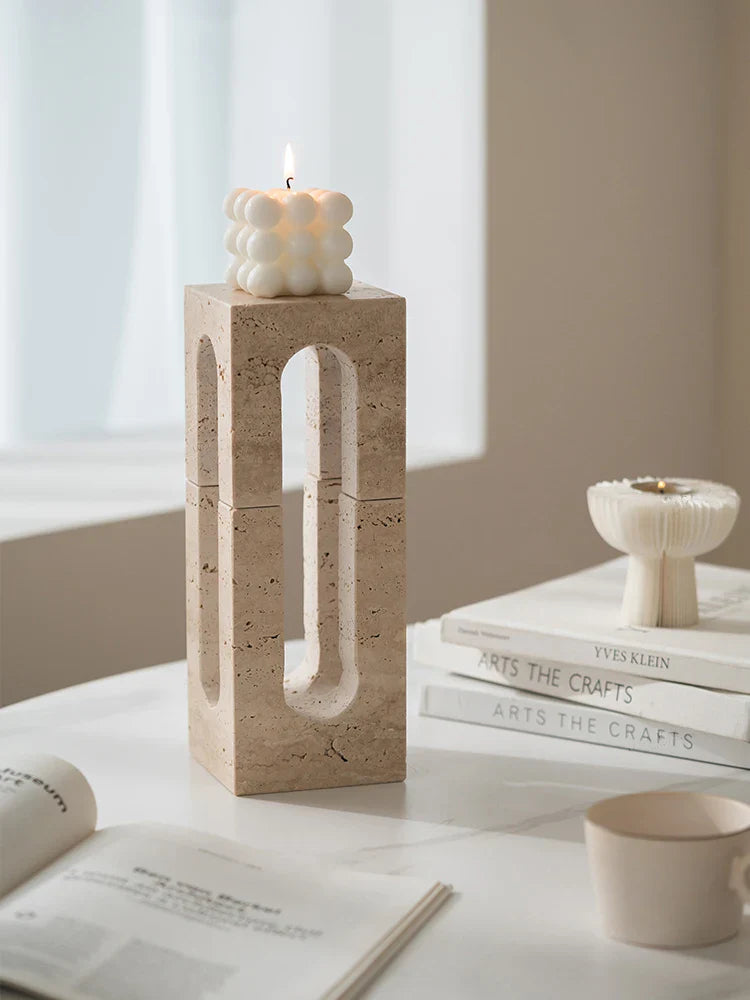 Afralia™ Marble Archway Travertine Ornament for Coffee Table Living Room Decor