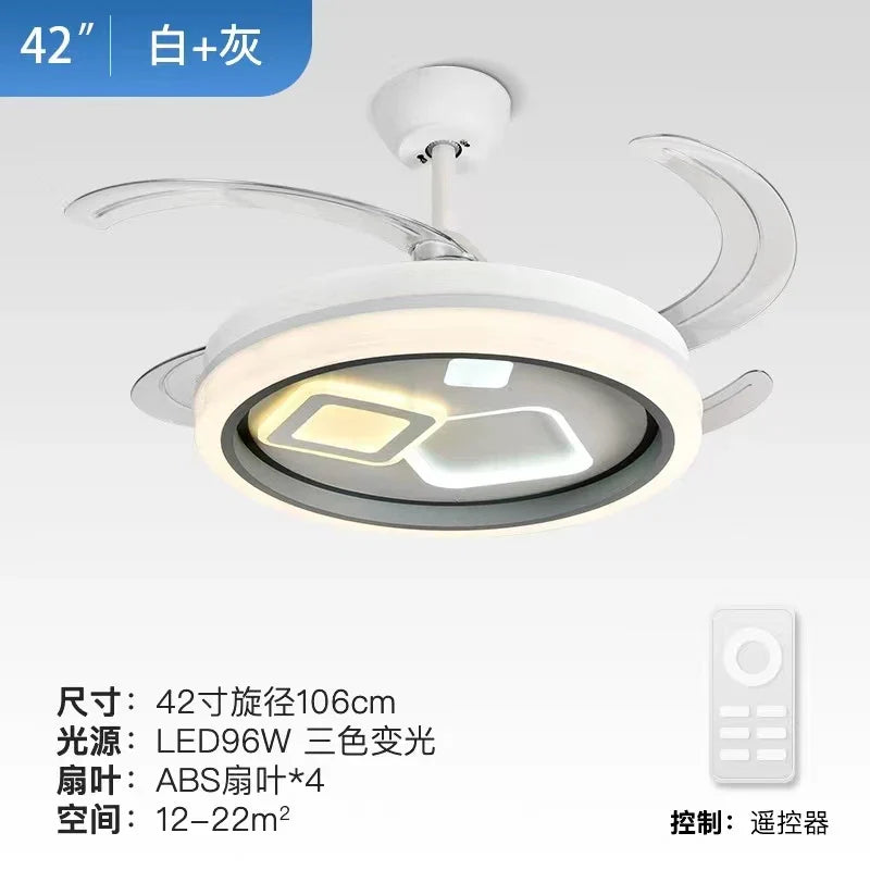 Afralia™ Smart Ceiling Fan Light with Remote Control | Slient Design & LED | Dining Room Ready