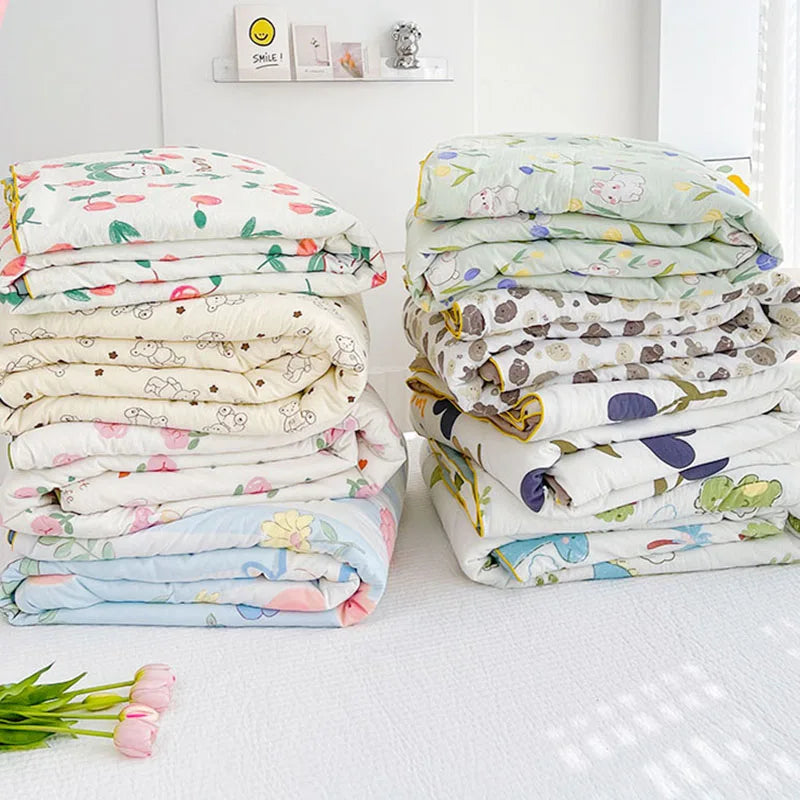 Afralia™ Printed Double Gauze Summer Quilt - Breathable & Skin-Friendly Cooling Comforter