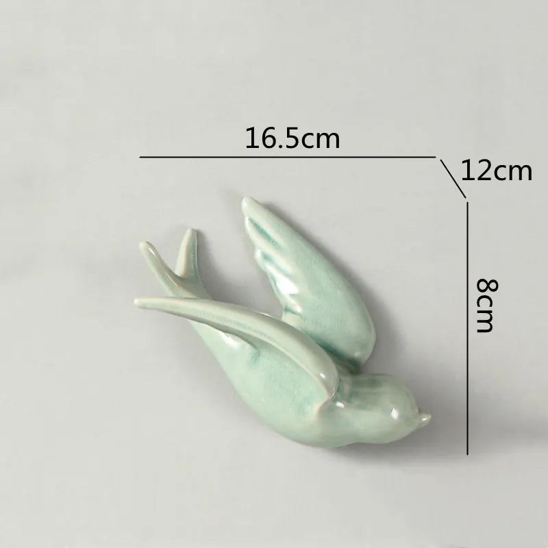 Afralia™ Flying Bird Ceramic Wall Ornament Simulation Room Decoration Indoor Accent