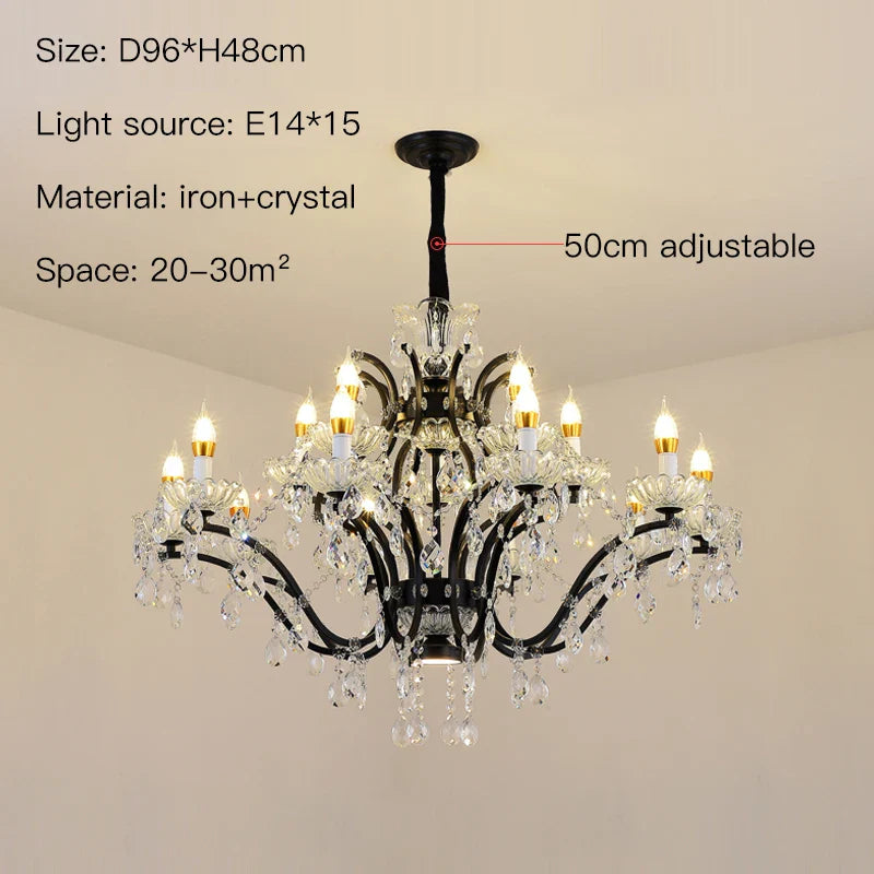 Afralia™ Crystal Candle Chandelier Lighting: Farmhouse Dining Kitchen Pendant Lamp