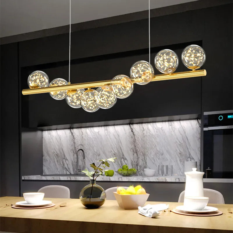 Afralia™ Glass Balls G9 LED Chandelier for Dining Room & Kitchen