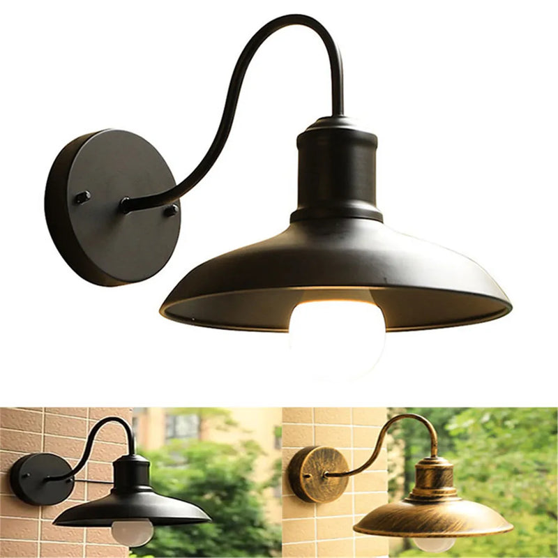 Afralia™ Black Rustic Gooseneck Outdoor Barn Light Fixture for Patio/Garage/Bathroom