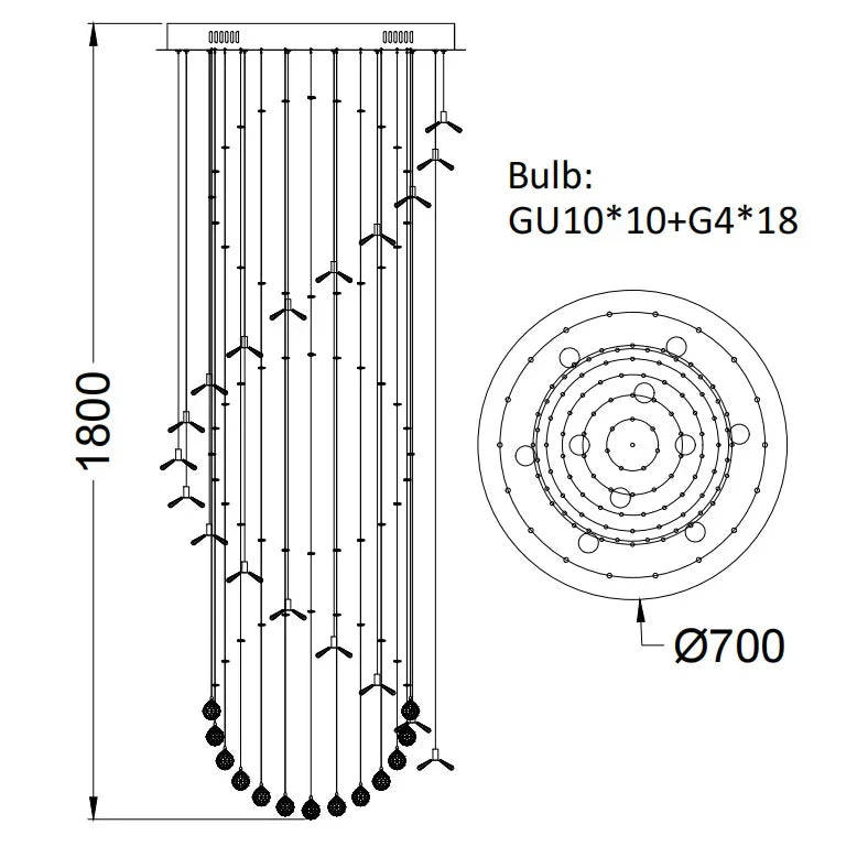 Afralia™ Elegant Crystal Chandeliers for High Ceiling Living Room Foyer Staircase Lighting