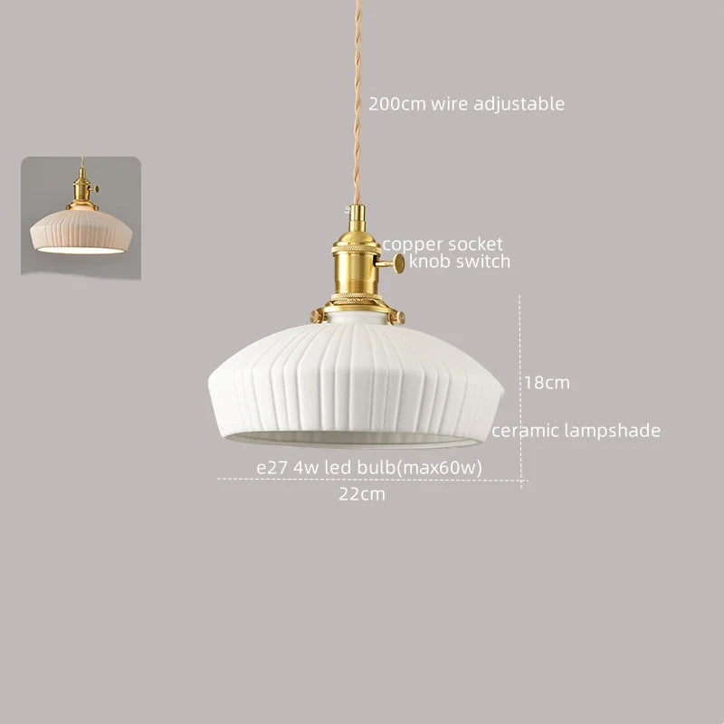 Afralia™ White Ceramic LED Pendant Lamp Modern Hanging Light Fixtures