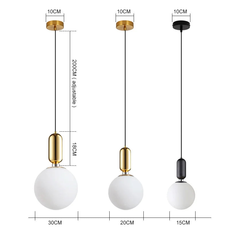 Afralia™ Modern Glass Chandelier Pendant Lights, Black Gold Hanging Lamp for Dining Room and Bedroom