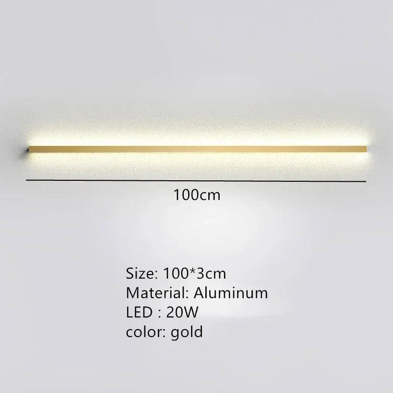 Afralia™ Modern Dimmable Long Wall Lamp for Bedroom and Living Room