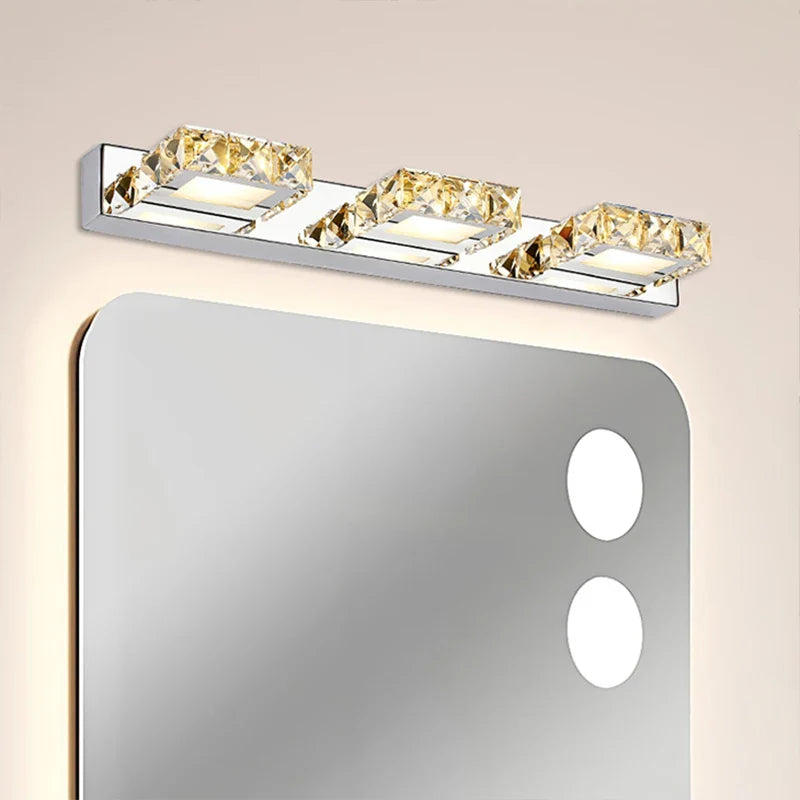 Afralia™ Crystal LED Mirror Light: Modern Bathroom Wall Sconce Stainless Steel Lighting Fixtures