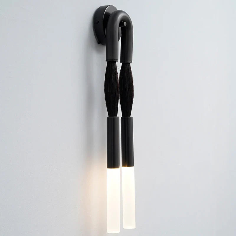 Afralia™ Designer Tassel U-Shaped Wall Lamp - Gold/Silver/Black Metal - Hotel Living Corridor