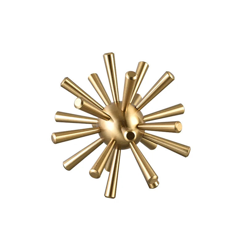 Afralia™ Sea Urchin Metal Sculpture Desk Ornament Modern Home Decor Artwork