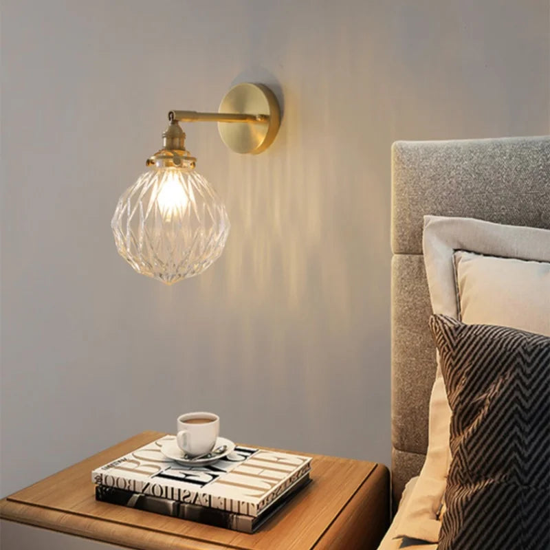 Afralia™ Nordic Glass LED Wall Lights with Switch for Living Room & Bedroom