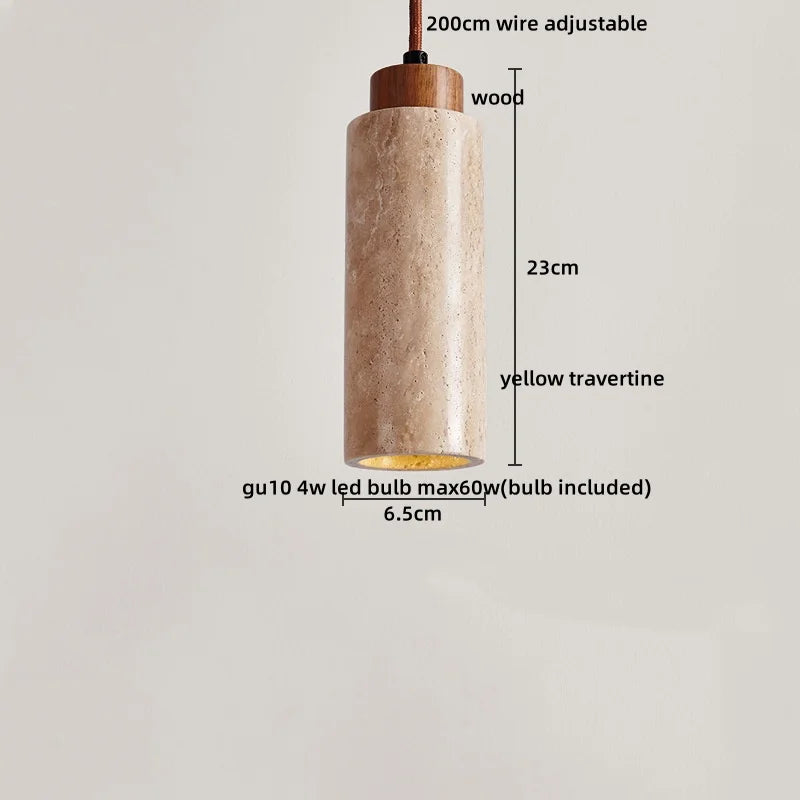Afralia™ Travertine LED Pendant Lamp for Bar Bedroom Living Room Décor