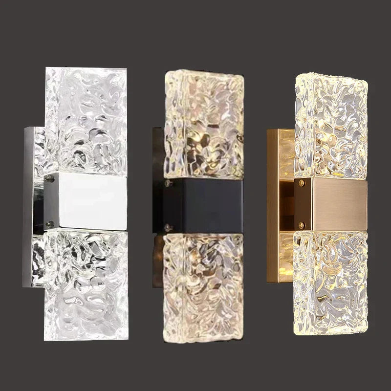 Afralia™ Crystal Nordic LED Wall Lamps | Modern Corrugated Sconces for Home Decor