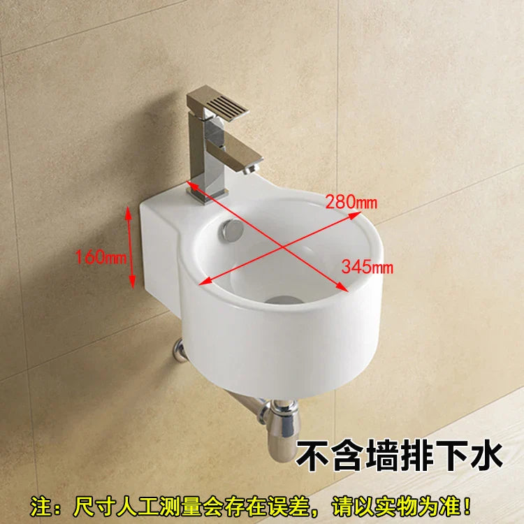 Afralia™ Nordic Ceramic Wall Hung Washbasin for Bathroom and Kitchen
