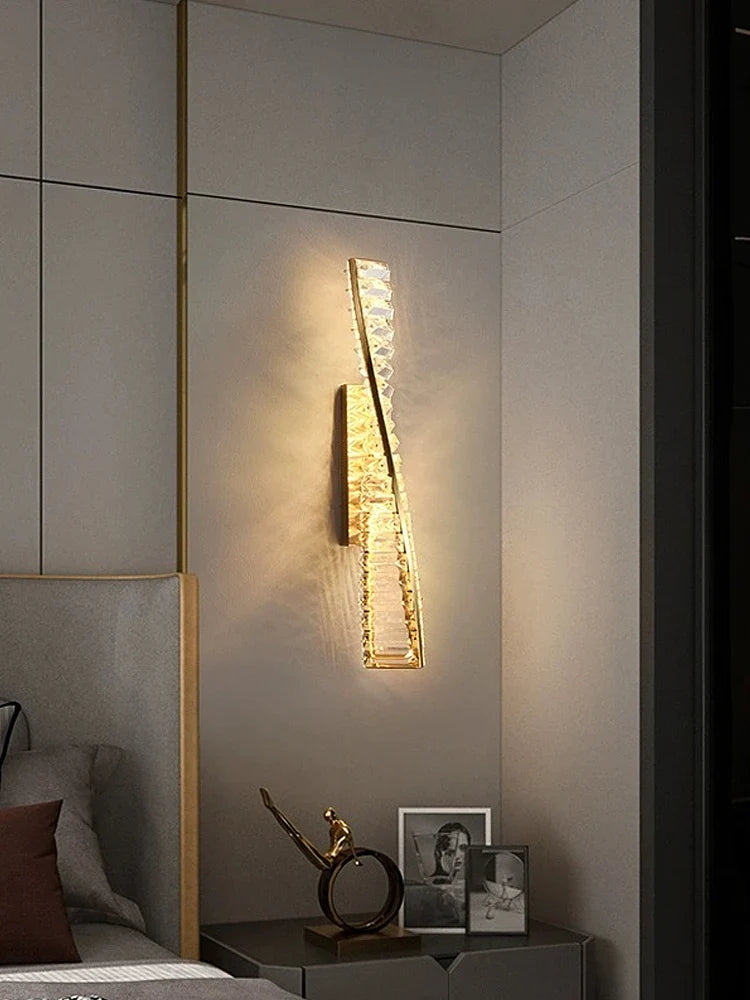 Afralia™ Crystal Luxe Wall Sconce - Glamorous Bedroom & Bathroom Lighting