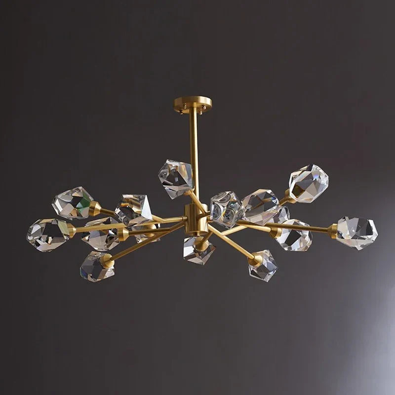 Afralia™ Modern Luxury LED Chandelier, Gold Copper Crystal G9 Pendant Light