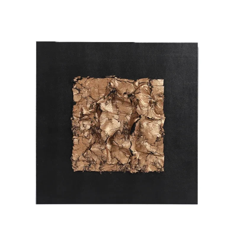 Afralia™ Gilded Fabric Hanging Painting Abstract Artwork Modern Relief Wall Picture