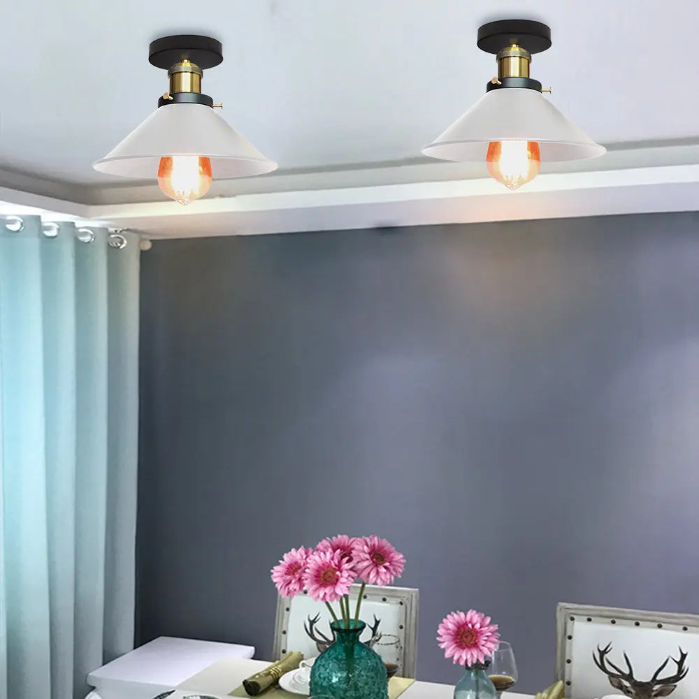 Afralia™ Retro Industrial Pendant Ceiling Lamp E27 LED Chandelier Loft Light for Home Living Room