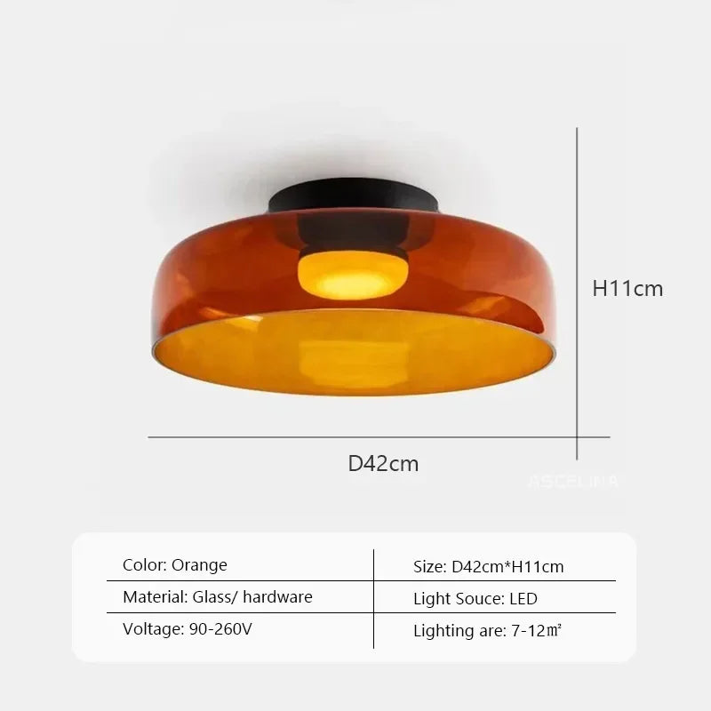 Afralia™ Nordic Glass Bowl LED Ceiling Light for Home Decor Luminaires