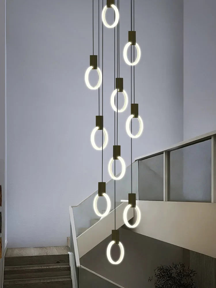 Afralia™ Modern Luxury Gold\Black Acrylic Loft Chandelier