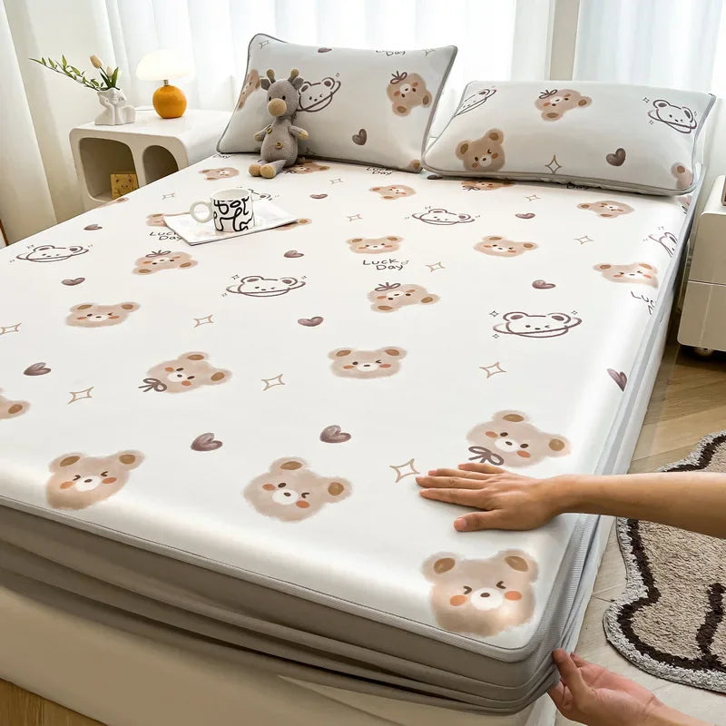 Afralia™ Cooling Ice Silk Mattress - 3Pcs, High Quality, Simple Pattern, Anti-Wrinkles.