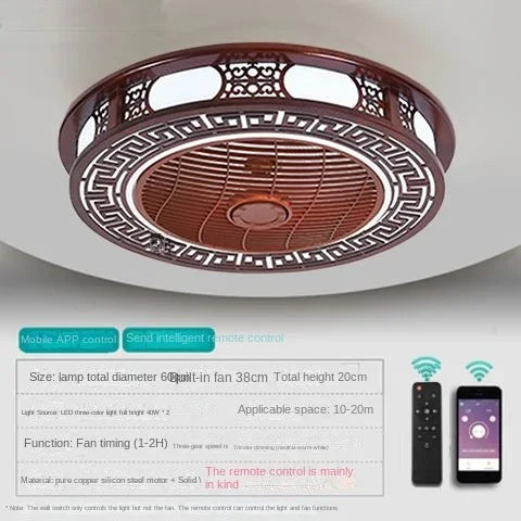 Afralia™ Integrated Invisible Ceiling Fan Lamp Chandelier for Living Room, Dining Room, Bedroom