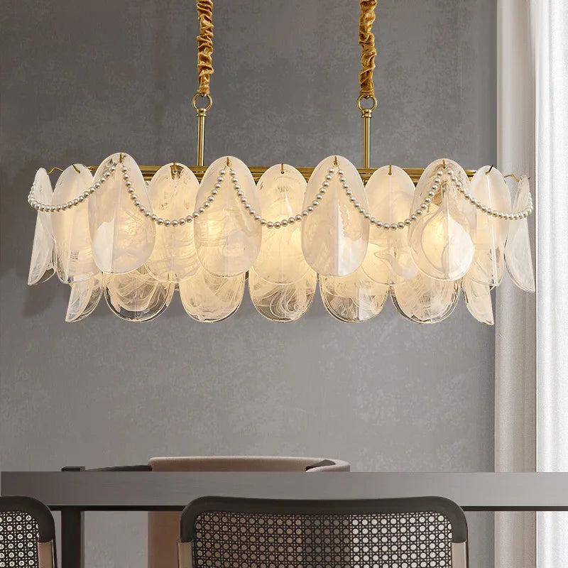 Afralia™ Modern Glass Chandelier for Living Room - Luxury Golden Ceiling Pendant