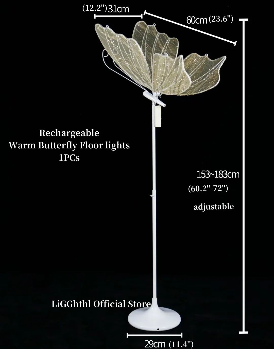 Afralia™ Lace Romantic Butterfly LED Floor Light for Wedding Decor & Party Stage