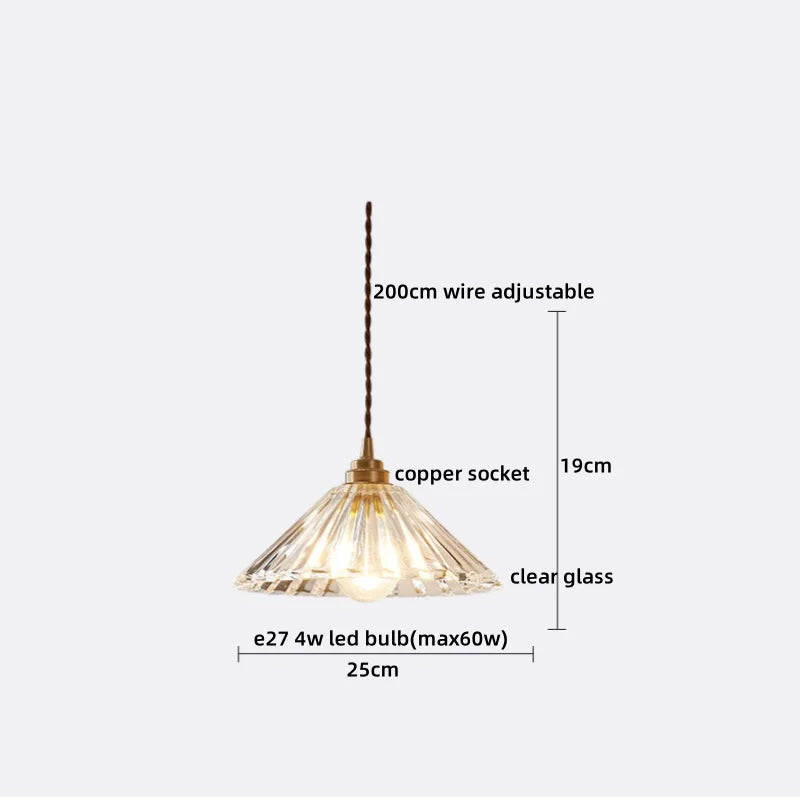 Afralia™ Copper Glass Pendant Light Chandelier for Elegant Home Decor Lighting