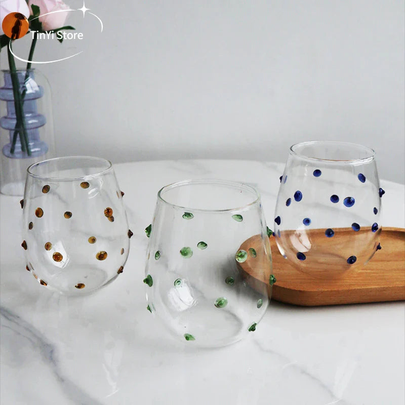 Afralia™ Glass Wave Dots Mug Set