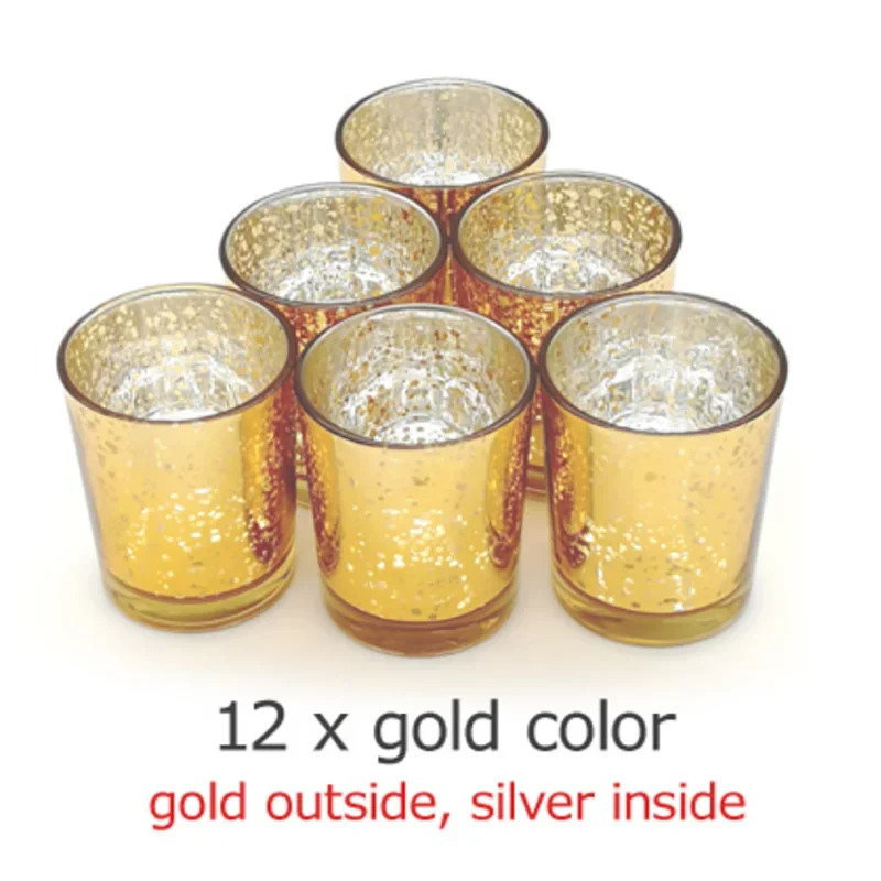 Afralia™ Speckled Glass Votive Candle Holders - Set of 12