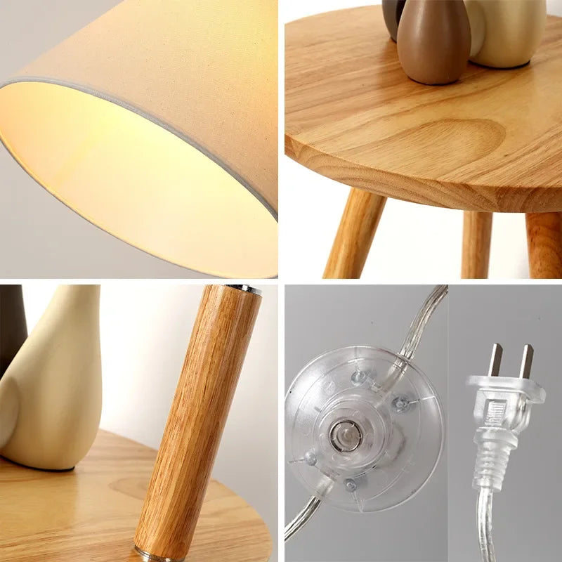 Afralia™ Nordic Wood LED Floor Lamp for Modern Living Room and Study