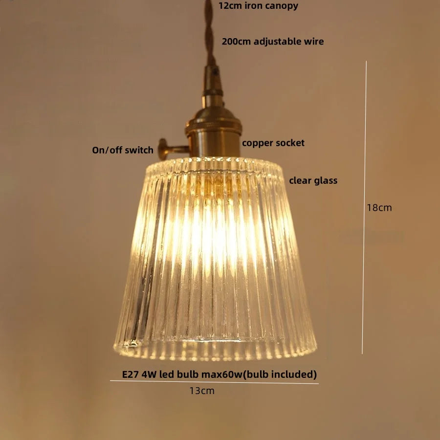 Afralia™ Flower Glass Pendant Light Fixture LED Vintage Creative for Home Bedroom Reading