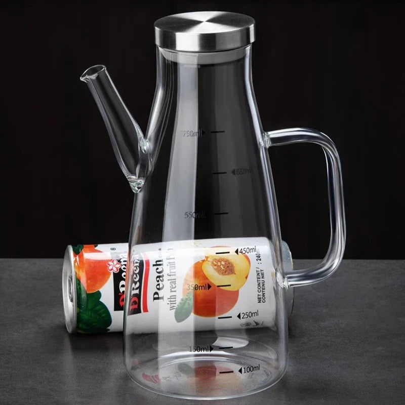 Afralia™ Glass Oil Pot High Capacity Pour Vinegar Tank Kitchen Tools