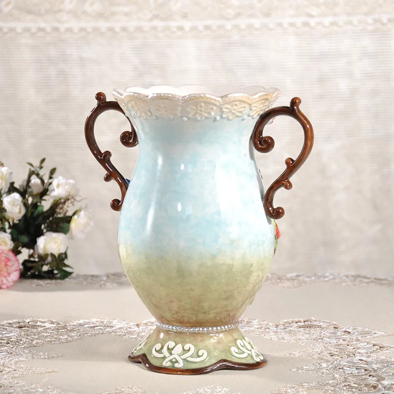 Afralia™ Elephant Vase: European Style Ceramic Home Decor for Living Room, Table, and Porch