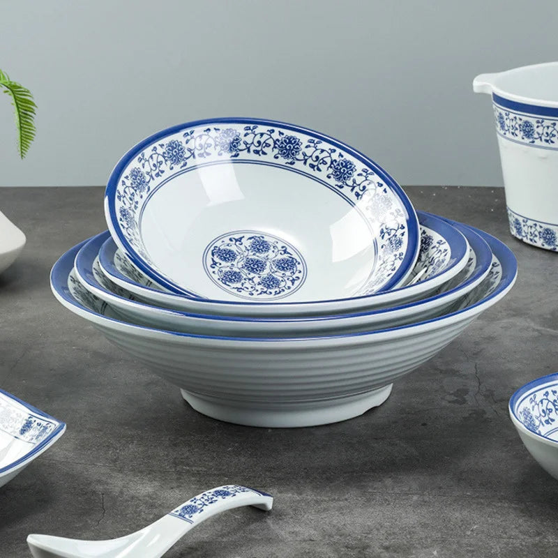 Afralia™ Blue and White Imitation Porcelain Dinner Set