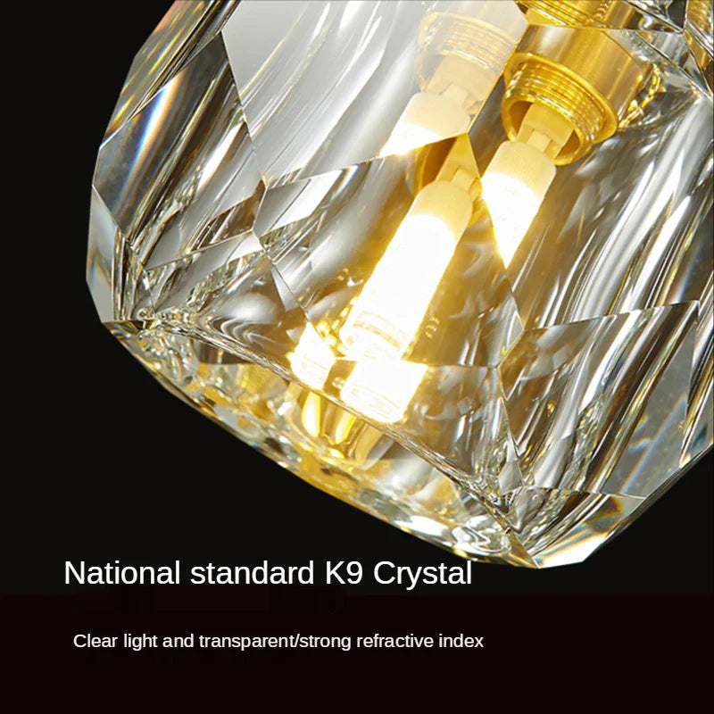 Afralia™ Modern Crystal LED Pendant Chandelier for Bedroom Living Room Dining Table