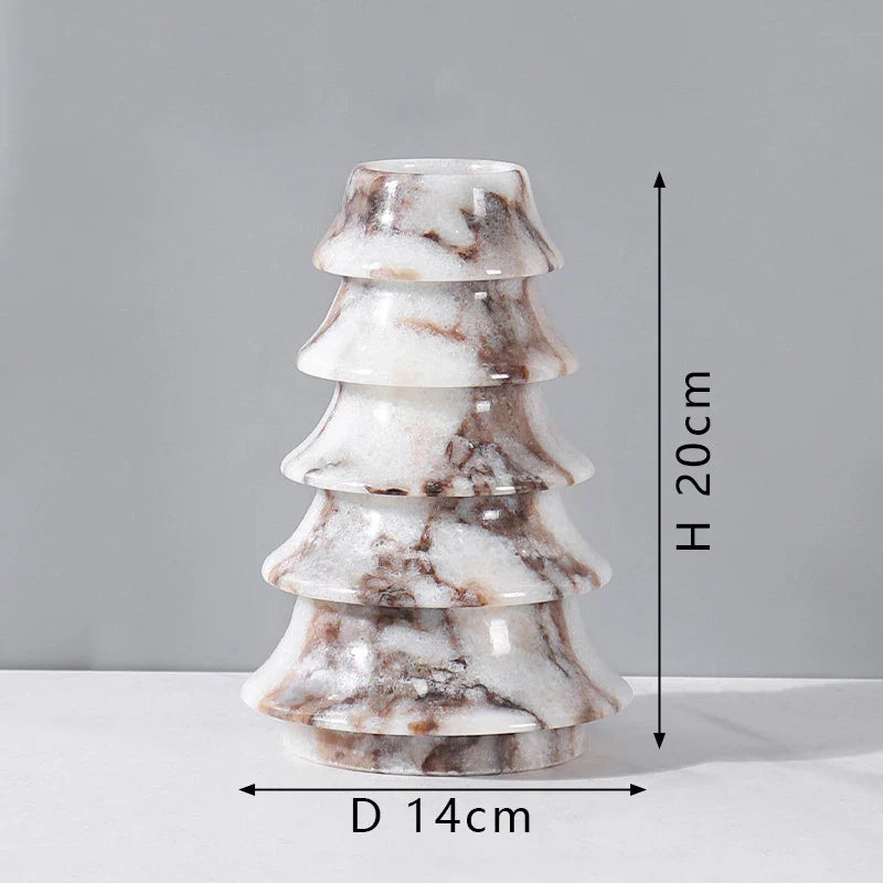 Afralia™ Christmas Tree Marble Vase for Living Room Entryway Mantel Decor